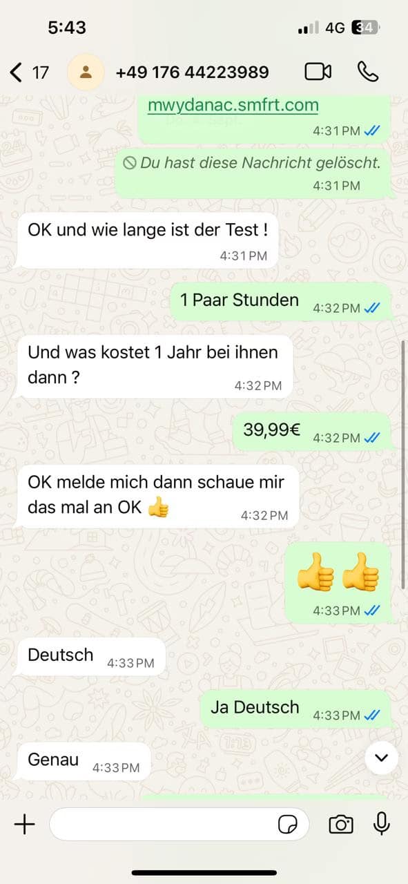 IPTV Subscription – Best Plans in HD, 4K, and Ultra HD with Free Trial 12 Zahlungsnachweis eines Kunden für IPTV-Angebot